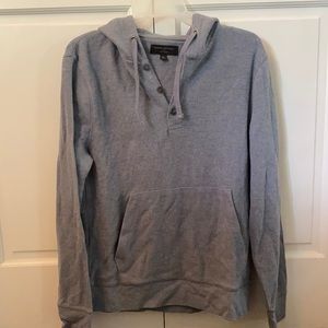 NWOT Banana Republic Light Blue Long Sleeve Henley Hooded Sweatshirt for Men